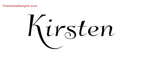 Elegant Name Tattoo Designs Kirsten Free Graphic