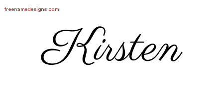 Classic Name Tattoo Designs Kirsten Graphic Download