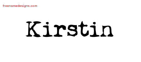 Vintage Writer Name Tattoo Designs Kirstin Free Lettering