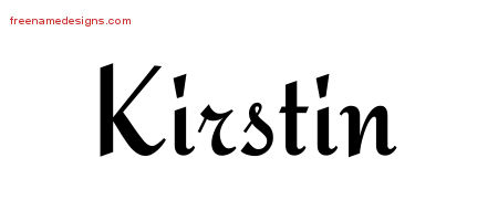 Calligraphic Stylish Name Tattoo Designs Kirstin Download Free