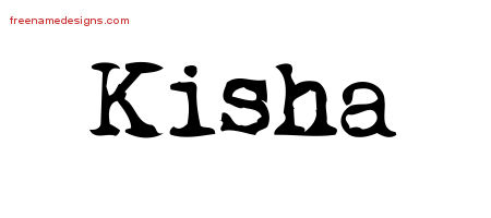Vintage Writer Name Tattoo Designs Kisha Free Lettering