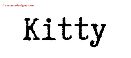 Typewriter Name Tattoo Designs Kitty Free Download