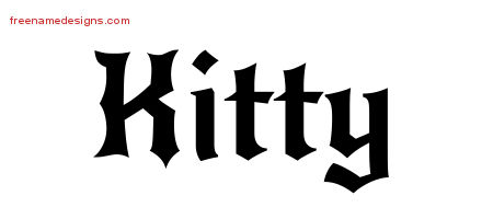 Gothic Name Tattoo Designs Kitty Free Graphic