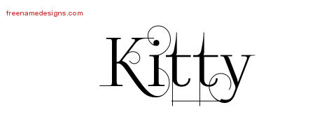 Decorated Name Tattoo Designs Kitty Free
