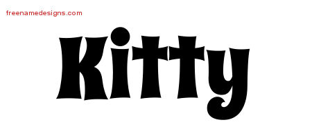 Groovy Name Tattoo Designs Kitty Free Lettering