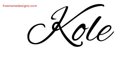 Cursive Name Tattoo Designs Kole Free Graphic