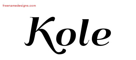 Art Deco Name Tattoo Designs Kole Graphic Download