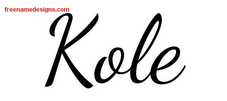 Lively Script Name Tattoo Designs Kole Free Download