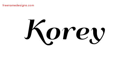 Art Deco Name Tattoo Designs Korey Graphic Download