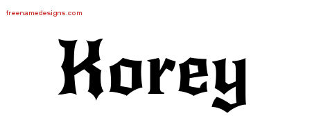 Gothic Name Tattoo Designs Korey Download Free