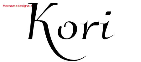 Elegant Name Tattoo Designs Kori Free Graphic