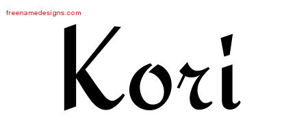Calligraphic Stylish Name Tattoo Designs Kori Download Free