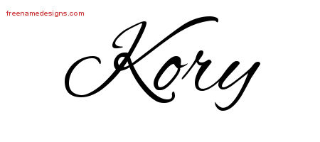 Cursive Name Tattoo Designs Kory Free Graphic