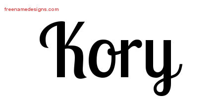 Handwritten Name Tattoo Designs Kory Free Printout