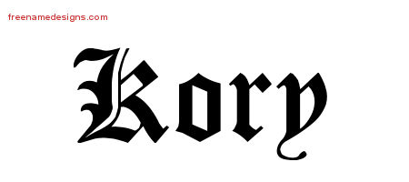 Blackletter Name Tattoo Designs Kory Printable