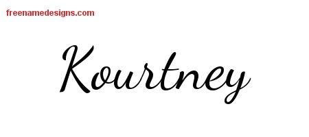 Lively Script Name Tattoo Designs Kourtney Free Printout