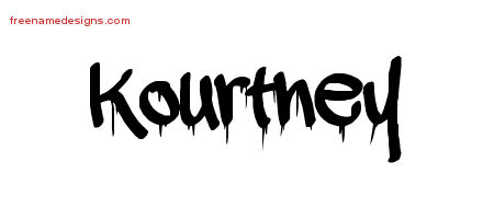 Graffiti Name Tattoo Designs Kourtney Free Lettering