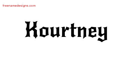 Gothic Name Tattoo Designs Kourtney Free Graphic