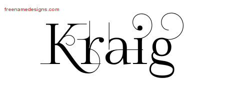 Decorated Name Tattoo Designs Kraig Free Lettering