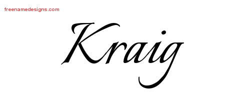 Calligraphic Name Tattoo Designs Kraig Free Graphic