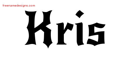 Gothic Name Tattoo Designs Kris Free Graphic