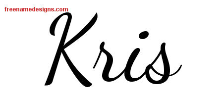 Lively Script Name Tattoo Designs Kris Free Printout