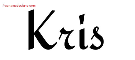 Calligraphic Stylish Name Tattoo Designs Kris Free Graphic