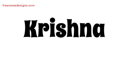 Groovy Name Tattoo Designs Krishna Free Lettering