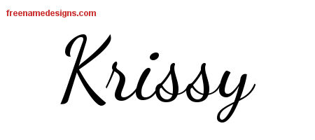 Lively Script Name Tattoo Designs Krissy Free Printout