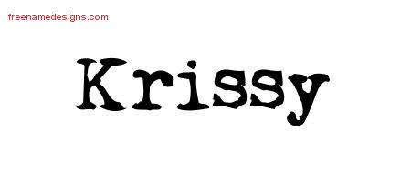 Vintage Writer Name Tattoo Designs Krissy Free Lettering