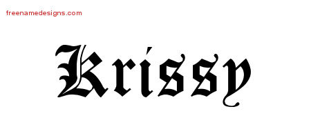 Blackletter Name Tattoo Designs Krissy Graphic Download