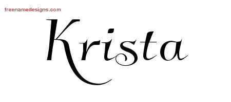 Elegant Name Tattoo Designs Krista Free Graphic