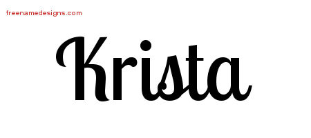 Handwritten Name Tattoo Designs Krista Free Download