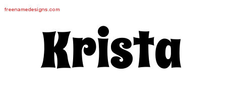 Groovy Name Tattoo Designs Krista Free Lettering