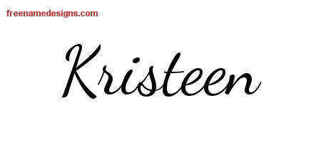 Lively Script Name Tattoo Designs Kristeen Free Printout