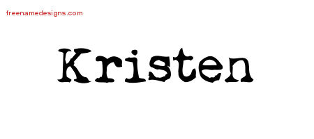 Vintage Writer Name Tattoo Designs Kristen Free Lettering