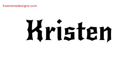 Gothic Name Tattoo Designs Kristen Free Graphic