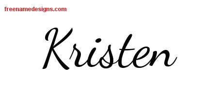 Lively Script Name Tattoo Designs Kristen Free Printout