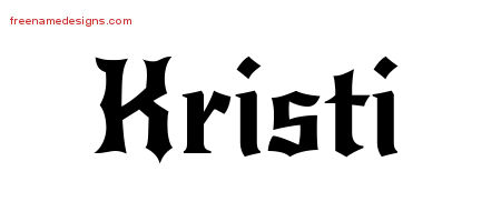 Gothic Name Tattoo Designs Kristi Free Graphic