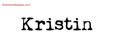 Vintage Writer Name Tattoo Designs Kristin Free Lettering