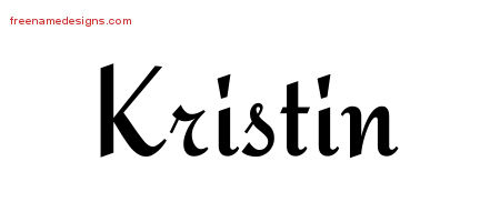 Calligraphic Stylish Name Tattoo Designs Kristin Download Free
