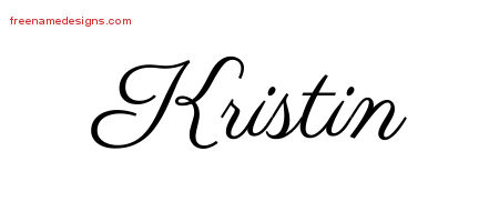 Classic Name Tattoo Designs Kristin Graphic Download