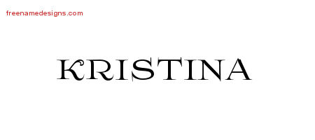 Flourishes Name Tattoo Designs Kristina Printable