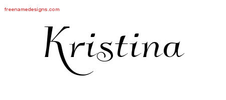 Elegant Name Tattoo Designs Kristina Free Graphic
