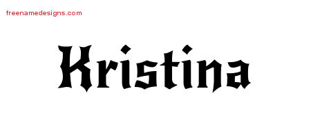Gothic Name Tattoo Designs Kristina Free Graphic