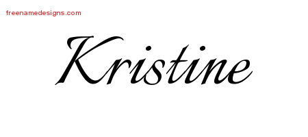 Calligraphic Name Tattoo Designs Kristine Download Free