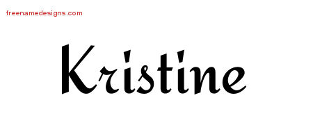 Calligraphic Stylish Name Tattoo Designs Kristine Download Free