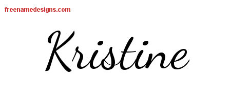 Lively Script Name Tattoo Designs Kristine Free Printout