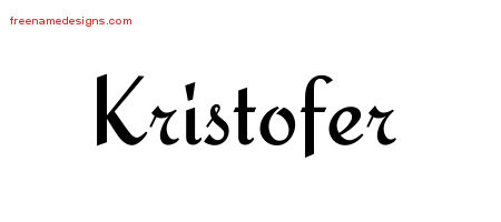 Calligraphic Stylish Name Tattoo Designs Kristofer Free Graphic