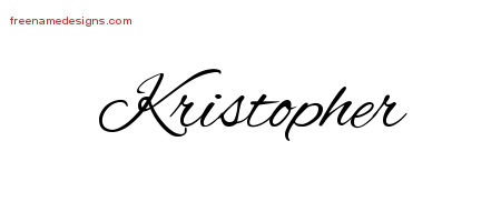 Cursive Name Tattoo Designs Kristopher Free Graphic